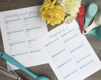 Meal Plan and Shopping List Printable