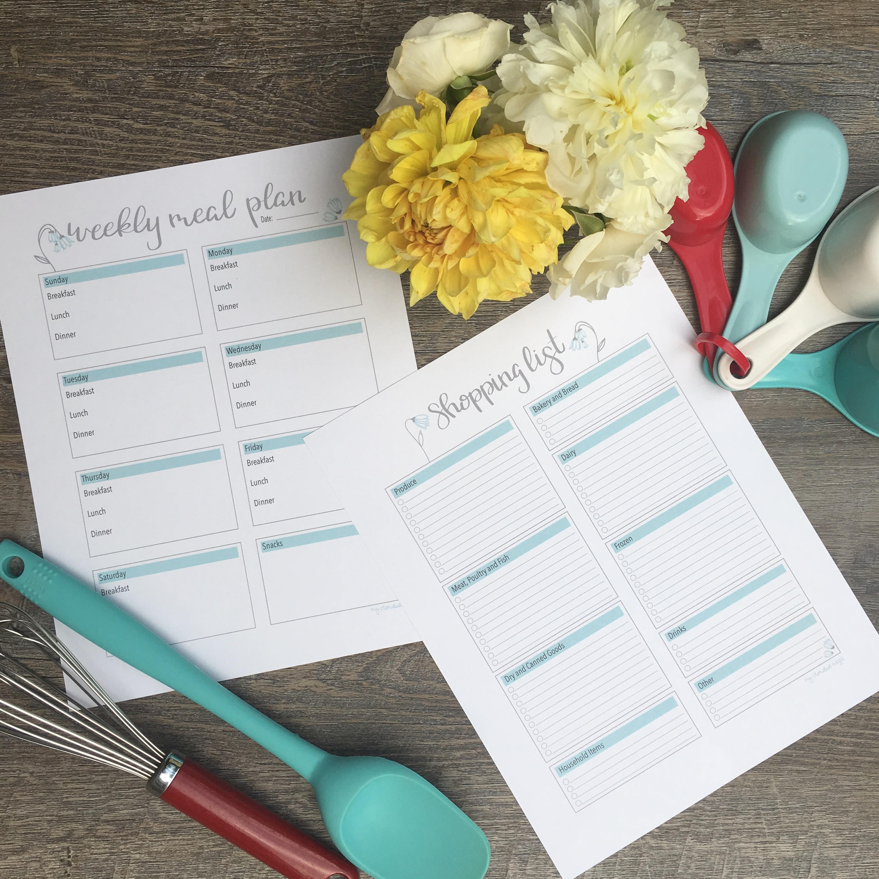 Meal Plan and Shopping List Printable - Etsy