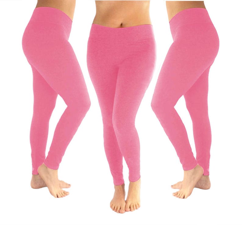 Pink Leggings Blush Pink Leggings Hot Pink Leggings Light Etsy