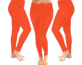 Orange Leggings Dark Orange Leggings 