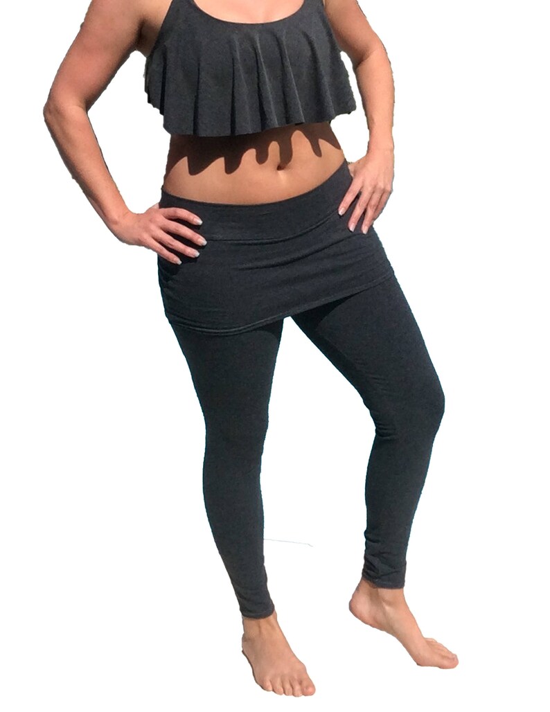 Leggings With Skirt Attached Skirt Modest Leggings Skirted Etsy