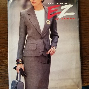 Gorgeous Vintage Uncut Vogue Ultra EZ Misses sz 12-16 skirt and jacket pattern 8464