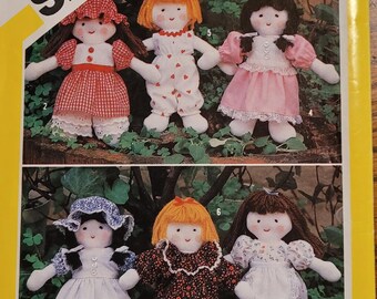 RARE Vintage UNCUT Simplicity Mini Doll (7 1/4 inchs) with six outfits pattern 230