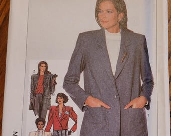 Simplicity Uncut Misses sizes 10, 12, 14 Easy to Sew Jacket Pattern 7811