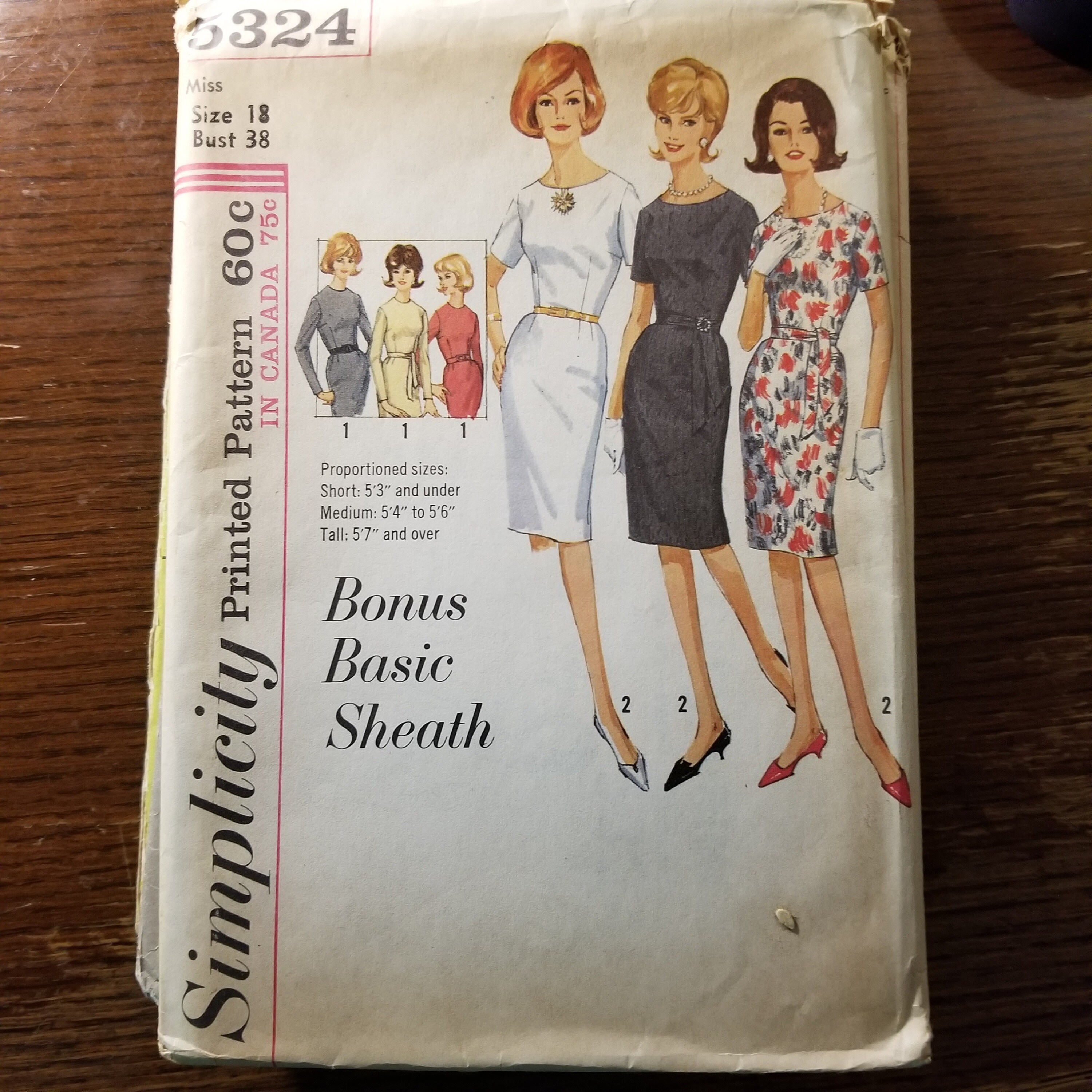 Vintage UNCUT 60's Simplicity Misses Sz 18 Dress and Bonus