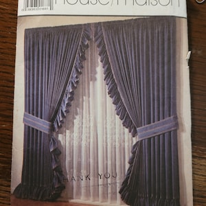 Vintage 80&#39;s Unused Simplicity House One Size Shirred, Theatre Opera Curtain, Roman Shade, Cafe Curtain and more 118