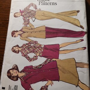 Rare Very Easy Vogue Uncut 70&#39;s Misses sz 12 jacket, skirt, pants and top pattern 8390