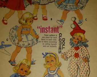 1957 McCalls printed pattern for Diminutive Dolls Instant Wardrobe, 2150