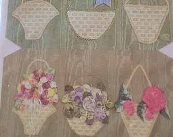 UNCUT Trio of Flower Baskets Sewing Kit
