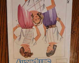 Vintage 80's UNCUT Simplicity misses sz 10 pullover blouse pattern 6808