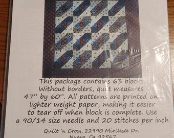 Quilt 'n Cross Paper Piecing Garret Windows, 63 blocks included