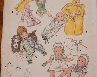 Vintage 70's UNCUT Butterick Infant Layette Pattern 5102