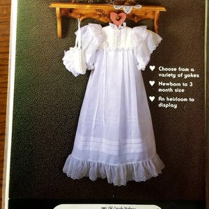 Vintage 1987 Kathy Pace Christening Gown and Bonnett pattern, uncut