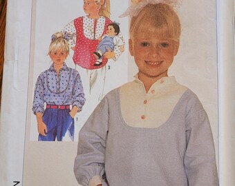 Patrón de blusas Simplicity UNCUT para niños, tallas 5, 6 y 6x, número 7113