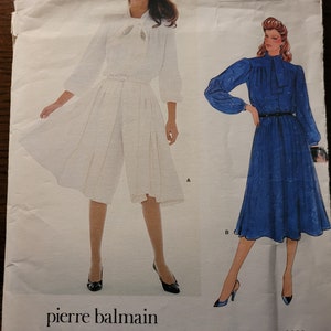 Vintage 80&#39;s UNCUT Vogue Paris Original Pierre Balmain Pantdress Pattern sz 10, 1183