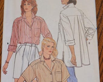 Butterick UNCUT Fast & Easy Misses sizes 14-18 Various Shirts Pattern 3127