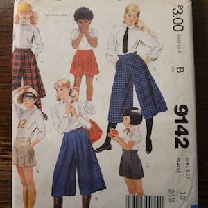 Vintage McCalls UNCUT 80&#39;s Child&#39;s size 10 Culottes pattern 9142