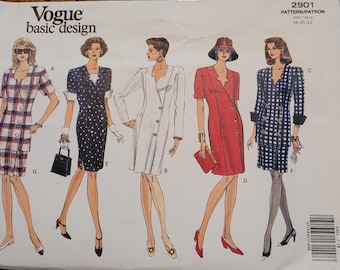Uncut Vintage Vogue Basic Design Womans sz 18-22 Dress, Top and Skirt Pattern 2901