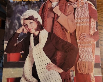 Leisure Arts #45 Hats and Scarves to Knit and Crochet Booklet