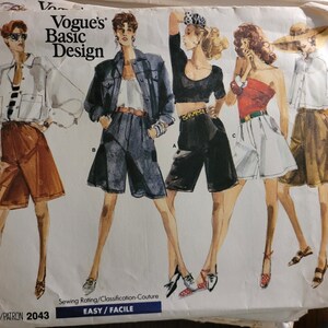 Rare Vintage UNCUT Vogue Basic Design Misses sz 12, 14, 16 shorts pattern 2043