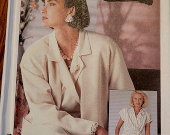 Vintage Uncut Simplicity Connoisseur Misses sz 12 Mock Lined Dress and Lined Jacket Pattern 7311