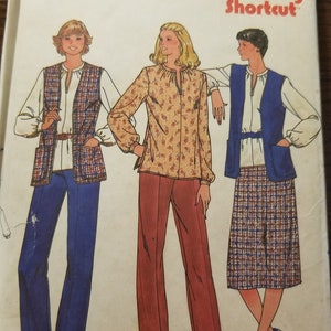 Vintage UNCUT Butterick Fast and Easy Vest, Tunic, Skirt and Pants Pattern  half sizes 14 1/2-24 1/2, 6717