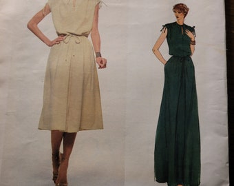 Vintage 70's UNCUT Very Easy Vogue Designer Original Belinda Bellville Misses sz 14 1/2 dress pattern 2114