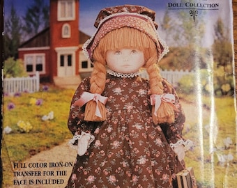 Vintage 80's RARE UNCUT Vogue Craft Linda Carr Early American Doll and Outfit Pattern 421