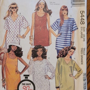 Vintage McCalls 80&#39;s Uncut Plus sz 22-24 blouses pattern 5448