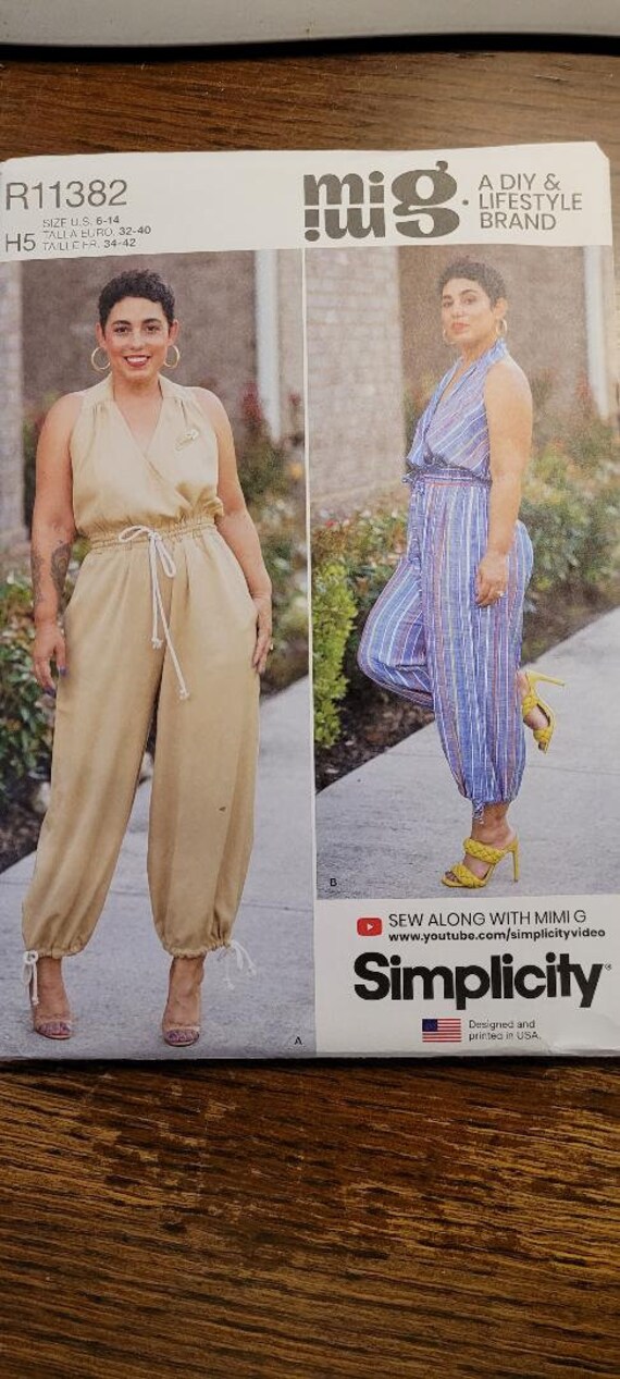 新しく着き 6-14 Sz Misses Simplicity G Mimi Jumpsuit Etsy - R11382 Pattern 裁縫材料