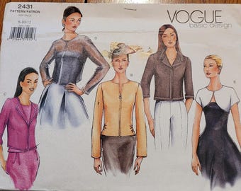 UNCUT Vogue Basic Design Misses sz 8-12 jacket 2431
