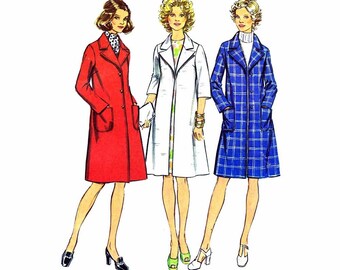 Vintage Uncut and Factory Folded Misses sz 42 (bust 46) Look Slimmer Coat Pattern 5526
