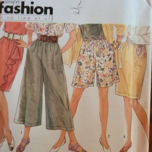 Vintage 90&#39;s Simplicity UNCUT Sz 10-18 Fashion in No Time Culottes and Skirt with/without drape pattern 7173