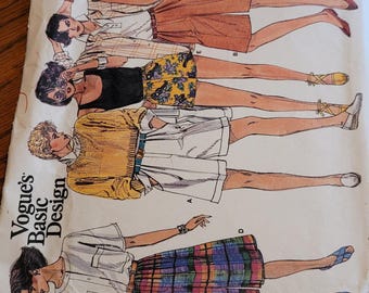 Vintage 80's UNCUT Vogue's Basic Design Misses sz 12 Shorts Pattern 1549
