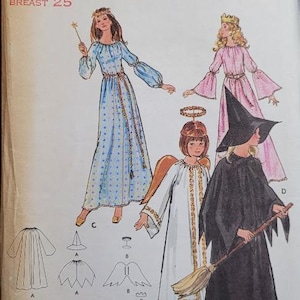 Vintage 70&#39;s UNCUT BUtterick girls sz 6 princess, angel, witch costume pattern 6312