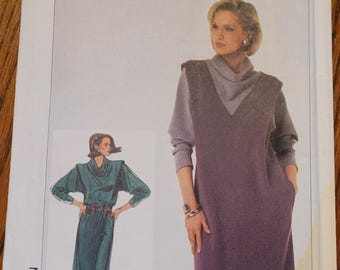 Vintage UNCUT Simplicity Misses sz 14 Easy to Sew Dress Pattern 7042