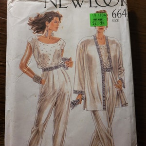 Vintage UNCUT New Look Misses sz 8-18 Jacket, Top and Trousers Pattern 6643