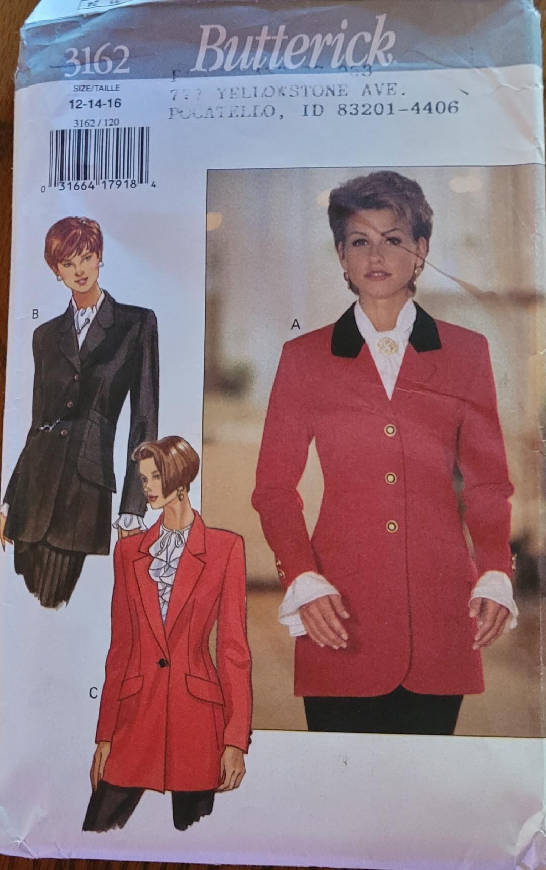 Butterick UNCUT Misses Sizes 12, 14, 16 Jacket Pattern 3162 - Etsy