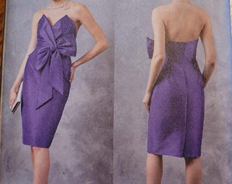 UNCUT Vogue Patterns Badgley Mischka Sizes 18-26 Evening Dress Pattern V2047