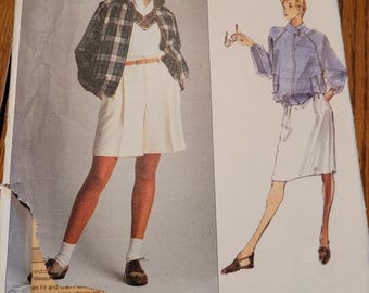 UNCUT Vogue American Designer Ralph Lauren Misses sz 8-12 jacket, shorts and skirt pattern 2456
