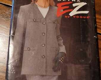 90's UNCUT Ultra EZ by Vogue Misses sz 6,8, 10 Jacket and Skirt Pattern 8805