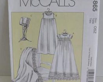 McCalls UNCUT Christening Gown, Gown, Bonnet, Blanket Patter M4865