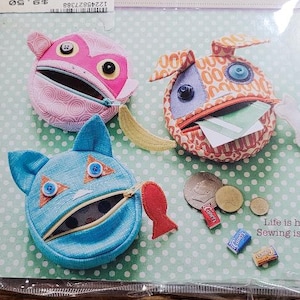 Straght Stitch Society Feed the Animals Coin Purses Sewing Patterns