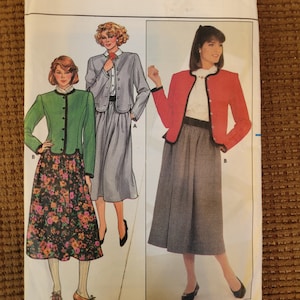 Vintage mid 80&#39;s UNCUT BUtterick Misses sz 8, 10, 12 Jacket and Skirt Pattern 3347
