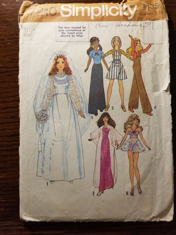 Simplicity Vintage Barbie Clothes Patterns Simplicity 7073 Barbie