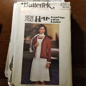 Vintage UNCUT Butterick 80's Sew & Go Misses sz 8 (bust 31 1/2) pattern 4594