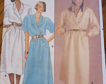 Patrón de vestido Butterick de los años 80 para mujer, tallas 8, 10 y 12, sin cortar, número 3108.