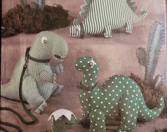 Vintage 80's CUT Shirley Botsford Simplicity Crafts Stuffed Dinosaur patterns 8378