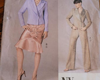 Rare OOP Vogue UNCUT The NY Collection Misses sz 8, 10, 12 Jacket, Skirt and Pants Pattern V2781