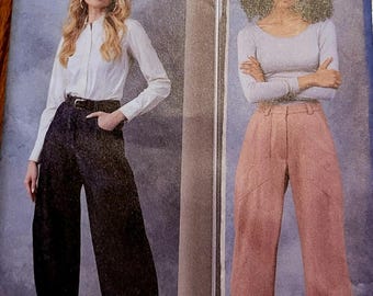New Uncut Vogue Patterns Womans Sizes 16-24 High Rise Barrel Leg Pants Pattern V2051